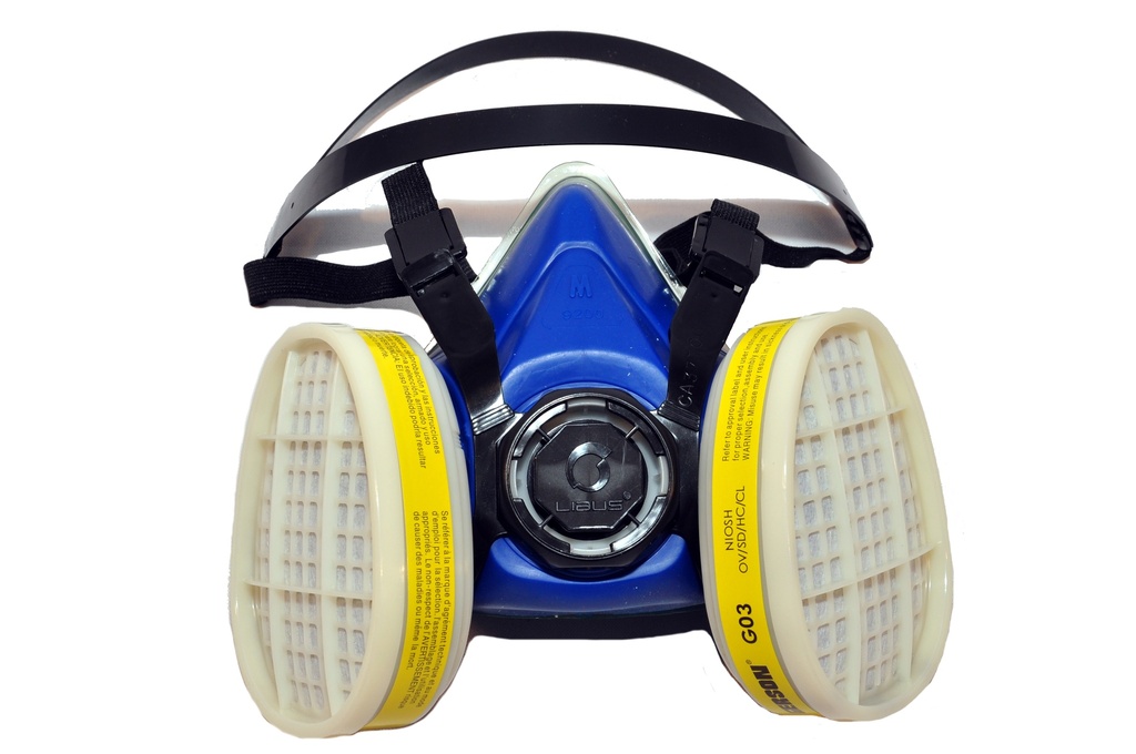 Máscara de respirador medio rostro reutilizable